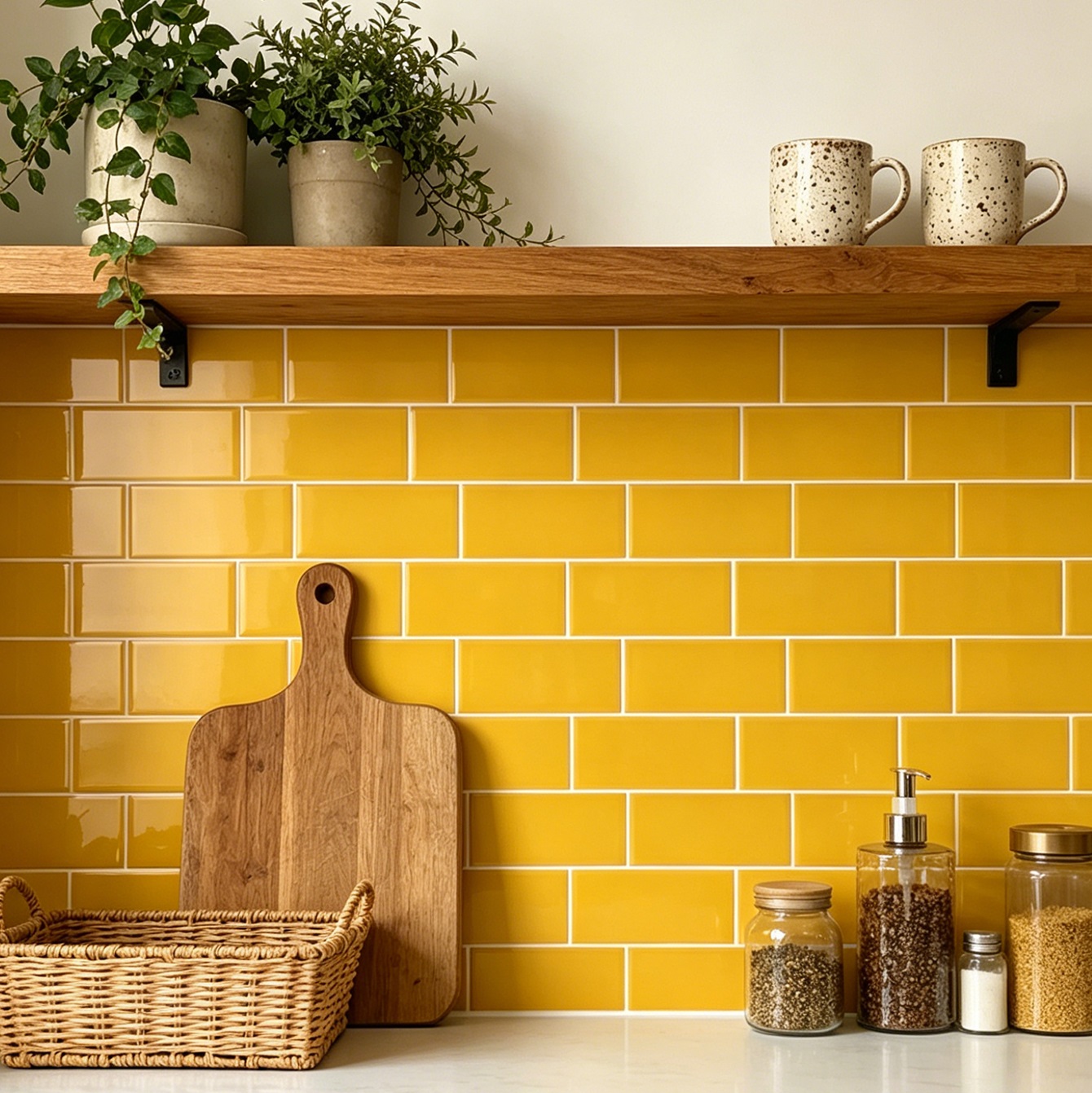 Commercial Kitchen Wall Panels - 5/10/20 adet parlak sarı metro soyulabilir