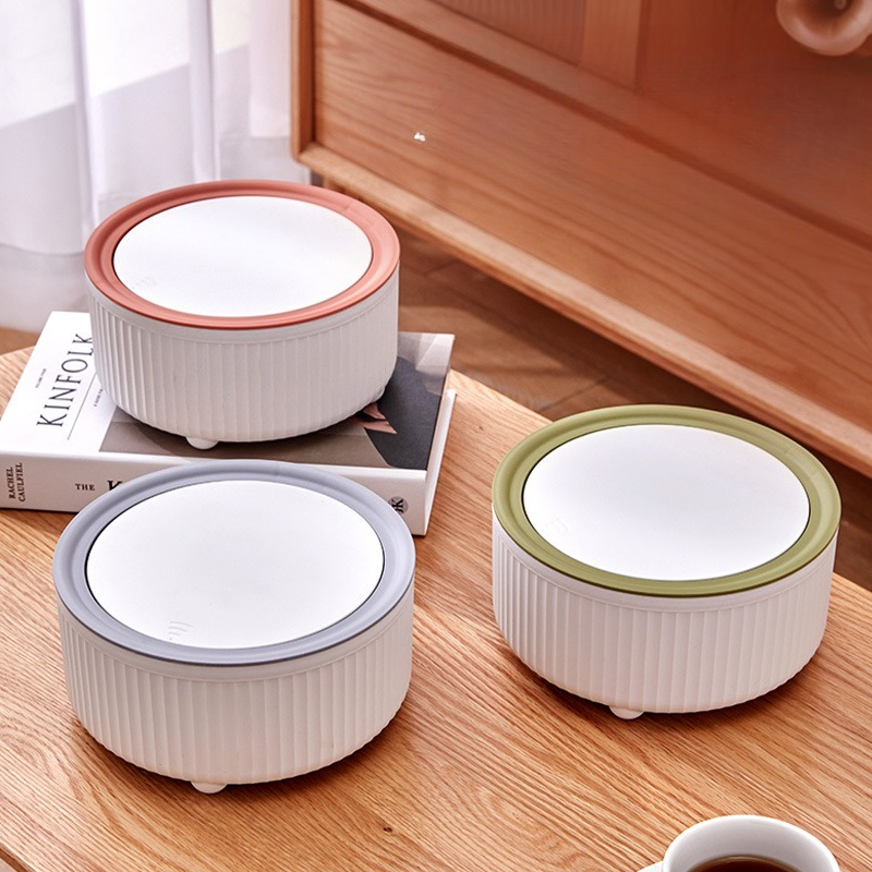 Commercial Kitchen Trash Can - Kapaklı Yuvarlak Çöp Kovası, Ayaklı Beyaz