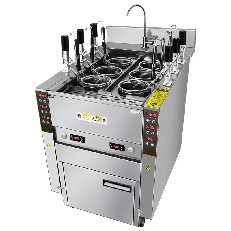 Commercial Kitchen Boiler - 6 Sepetli Otomatik Yükselen Makarna Pişirici,