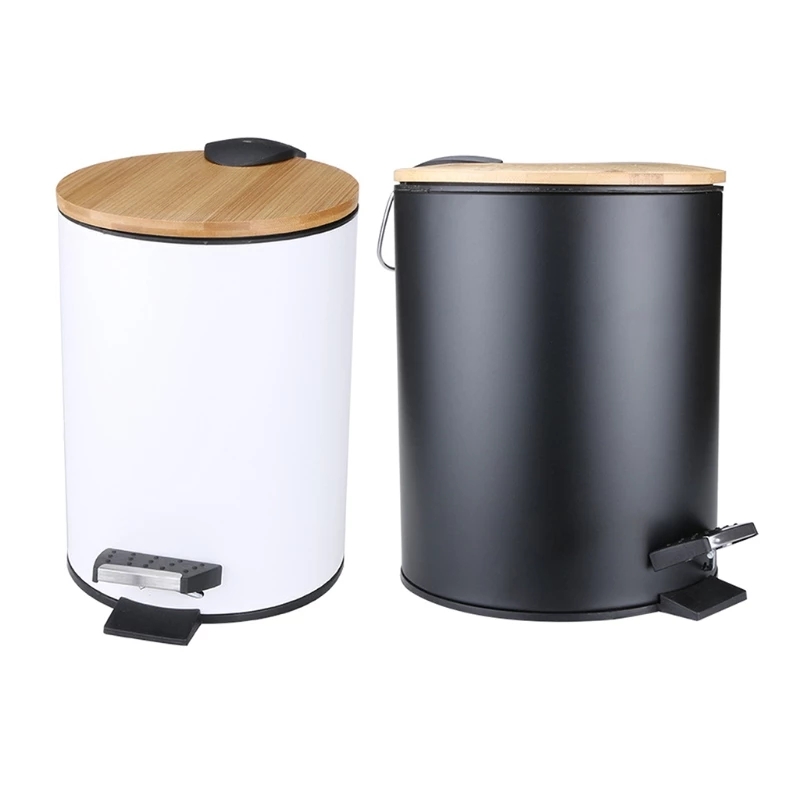 Commercial Kitchen Trash Can - 3/5L Ahşap Çevirmeli Adımlı Çöp Kovası