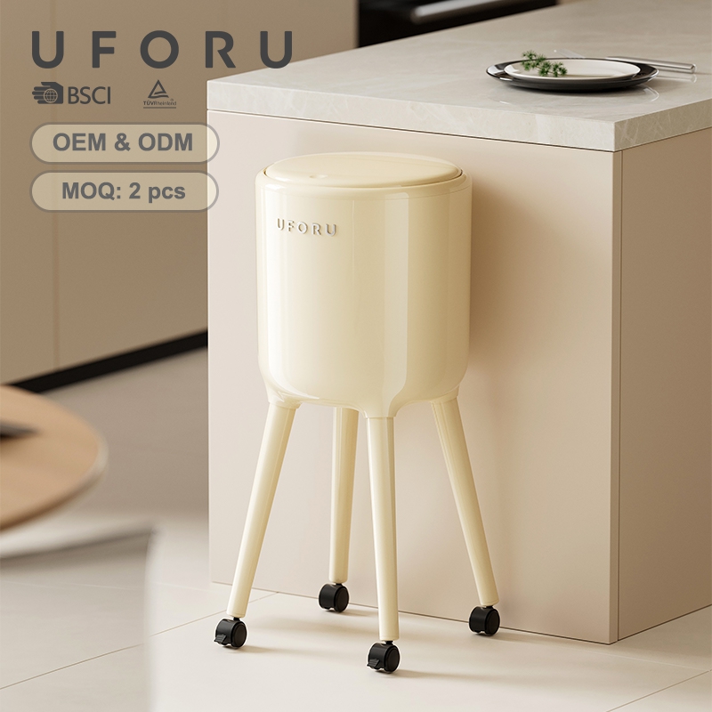 Commercial Kitchen Trash Can - UFORU Tekerlekli Yüksek Ayaklı Çöp Kovası,