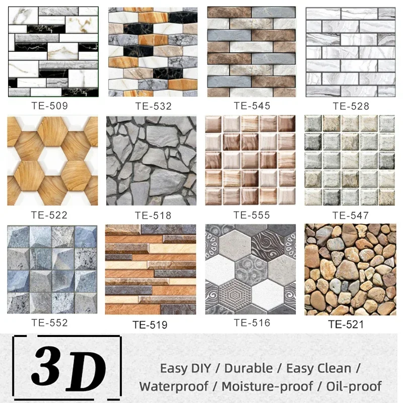 Commercial Kitchen Wall Panels - 10 adet duvar etiketi su geçirmez