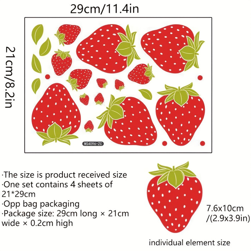 Şeffaf Çilek Duvar Çıkartmalar - Commercial Kitchen Wall Panels incelemesi ve fiyatı