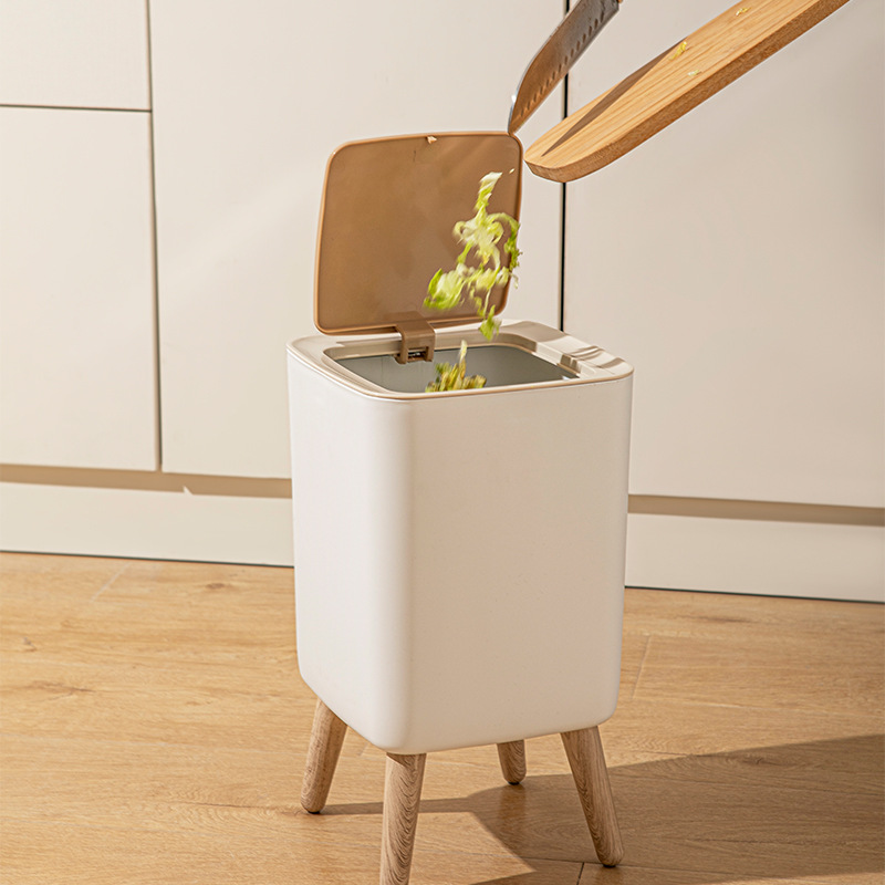 10L Beyaz Ahşap Çöp Kovası Kap - Commercial Kitchen Trash Can incelemesi ve fiyatı