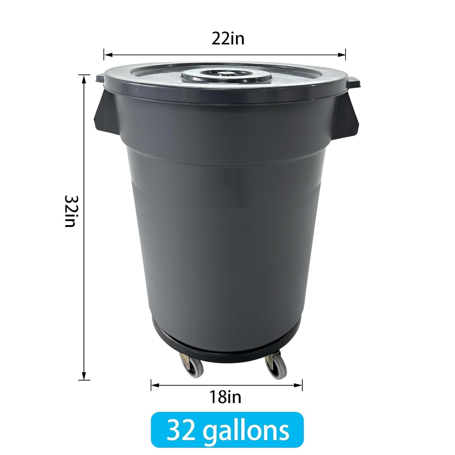 32 Galonluk Dış Mekan Çöp Kova - Commercial Kitchen Trash Can incelemesi ve fiyatı